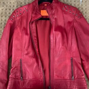 Red leather jacket